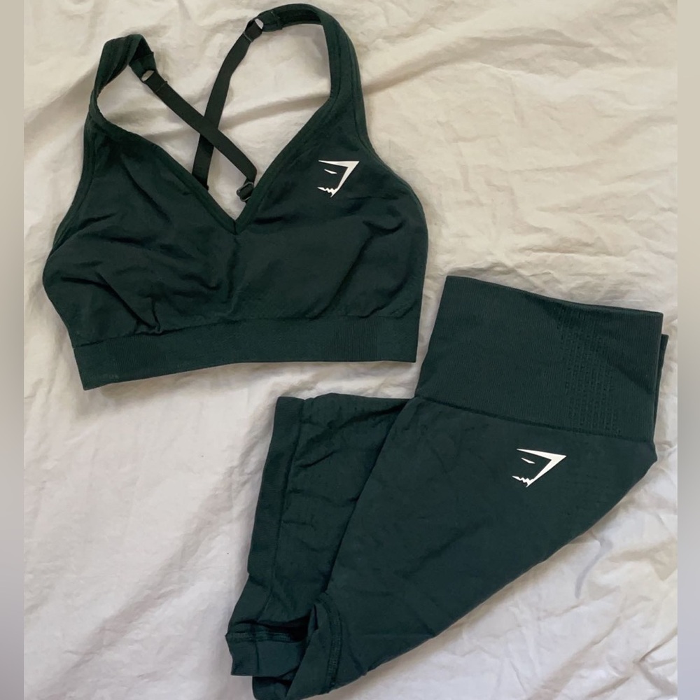 GYMSHARK “WOODLAND GREEN” VITAL SEAMLESS WORKOUT SET